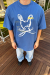 Rabbit Promo Mavi Oversize Tshirt T1095