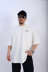 Represent Baskılı Beyaz Oversize Tshirt T887