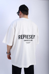 Represent Baskılı Beyaz Oversize Tshirt T887