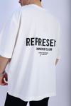 Represent Baskılı Beyaz Oversize Tshirt T887