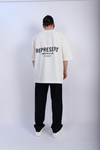 Represent Baskılı Beyaz Oversize Tshirt T887