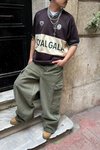Royal Gala Baskılı V Yaka Oversize Forma Tshirt