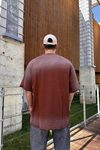 Rpt Acid Wash Oranj Oversize Tshirt  T1103