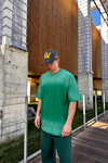 Rpt Acid Wash Yeşil Oversize Tshirt T1122
