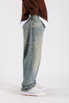 Rv Acid Wash Baggy Jean Pantolon P1113