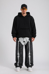 Rv Ateiler Baskılı Siyah Oversize Sweatshirt SW1155