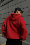 Rv Basic Kırmızı Zipper Oversize Sweatshirt SW1004