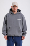 Rv Baskılı Gri Oversize Sweatshirt SW1220