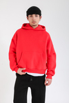 Rv Baskılı Kırmızı Oversize Hoodie SW1404