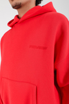 Rv Baskılı Kırmızı Oversize Hoodie SW1404