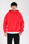 Rv Baskılı Kırmızı Oversize Hoodie SW1404