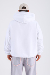 Rv Baskılı Krem Oversize Hoodie SW1323