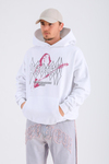 Rv Baskılı Krem Oversize Hoodie SW1323