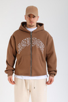 Rv Kahve Oversize Zipper Hoodie SW1371