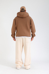 Rv Kahve Oversize Zipper Hoodie SW1371