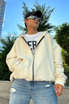 Rv Krem Zipper Oversize Sweatshirt SW1011