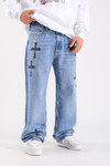 Rv Nakışlı Baggy Fit Jean Pantolon P1107