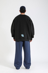 Rv Siyah Bird Baskılı Oversize Hoodie SW1390