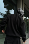 Rv Spider Baskılı Siyah Oversize Sweatshirt SW1019