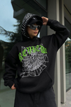 Rv Spider Baskılı Siyah Oversize Sweatshirt SW1019