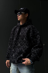 Rv Star Desen Siyah Oversize Sweatshirt SW1025