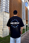 Rv Stars Baskılı Siyah Oversize Tshirt T1109