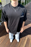 Rv Stars Baskılı Siyah Oversize Tshirt T1109