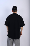 Rv Taş Baskılı Siyah Oversize Tshirt T930