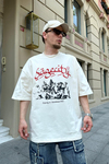 Sagecity Krem Baskılı Oversize Tshirt T826