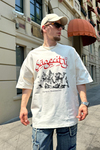 Sagecity Krem Baskılı Oversize Tshirt T826
