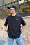 Saints Baskılı Siyah Oversize Tshirt T801