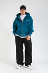 Seasonless Baskılı Oversize Zipper Hoodie SW1378