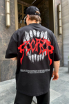 Secret Siyah Baskılı Oversize Tshirt T754