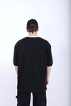 Şerit Detay Siyah Oversize Tshirt T993