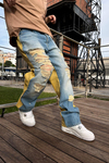 Şerit Detay Yırtık Jean Pantolon P949