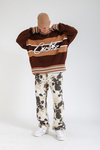 Şeritli Kahve Oversize Kazak KZK150
