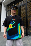 Shade Siyah Baskılı Oversize Tshirt T643