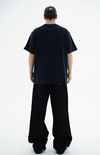Sim Baskılı Siyah Oversize Tshirt CT01 MRT26046