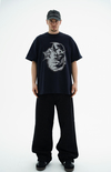 Sim Baskılı Siyah Oversize Tshirt CT01 MRT26046