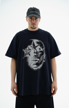 Sim Baskılı Siyah Oversize Tshirt CT01 MRT26046