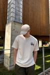 Sırt Baskılı Bej Oversize Tshirt T1066