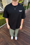 Sırt Baskılı Faded Siyah Oversize Tshirt T1070