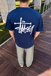 Sırt Baskılı Mavi Oversize Tshirt T1065