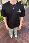 Sırt Baskılı Siyah Oversize Tshirt T1067