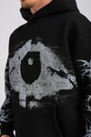 Siyah Baskılı Oversize Hoodie SW1245