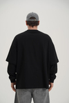 Siyah Baskılı Oversize Longsleeve CT01 K727