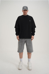 Siyah Baskılı Oversize Longsleeve CT01 K727