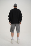 Siyah Baskılı Oversize Longsleeve CT01 K727