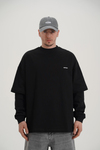 Siyah Baskılı Oversize Longsleeve CT01 K727