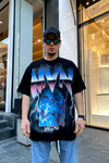 Siyah Baskılı Oversize Tshirt T511
